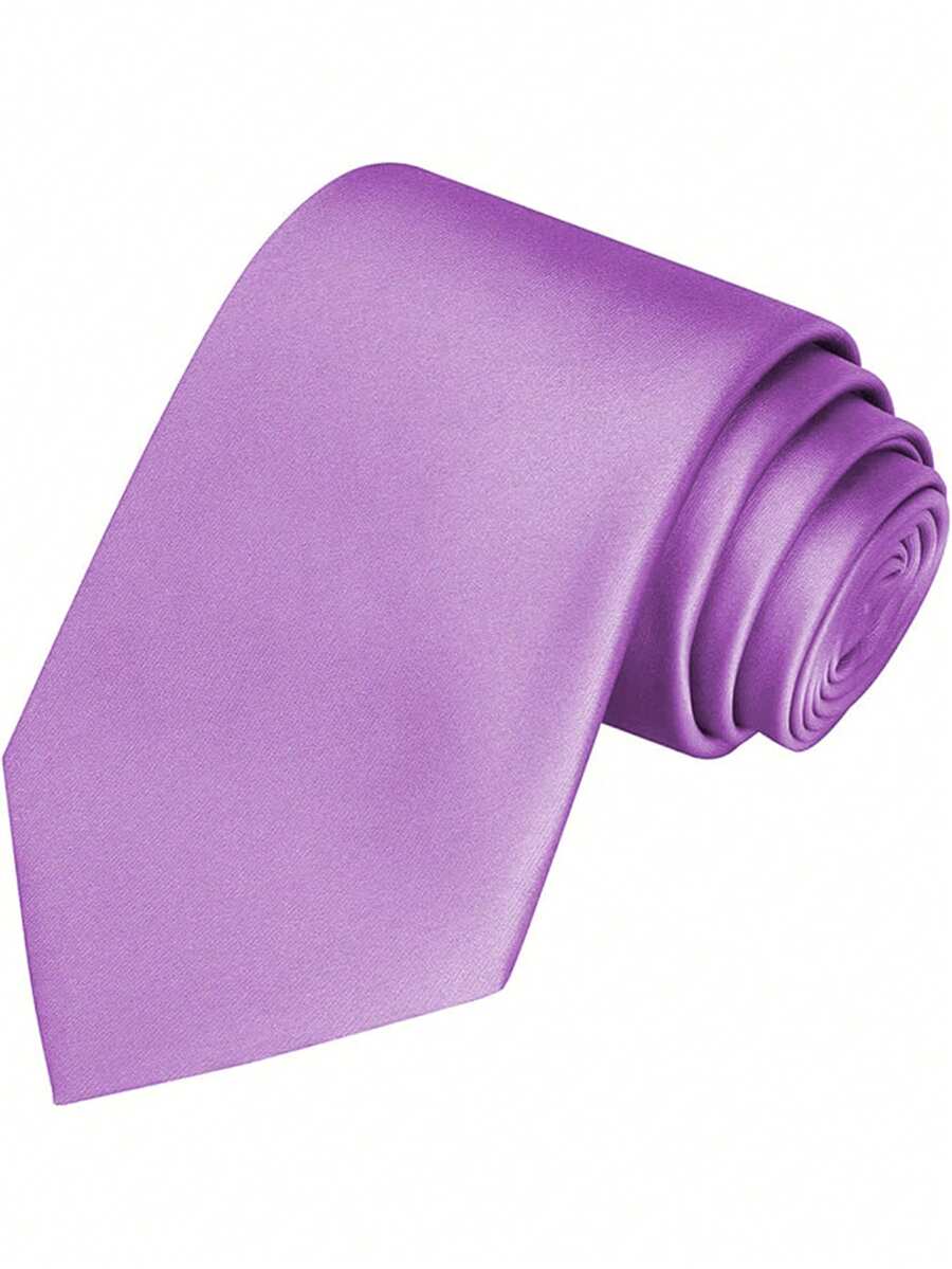 Tie - Men's Plain Colour 8 cm Business-Neckties-Chaps London-Purple-Chaps London