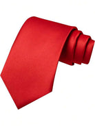 Tie - Men's Plain Colour 8 cm Business-Neckties-Chaps London-Red-Chaps London