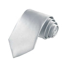 Tie - Men's Plain Colour 8 cm Business-Neckties-Chaps London-Silver-Chaps London