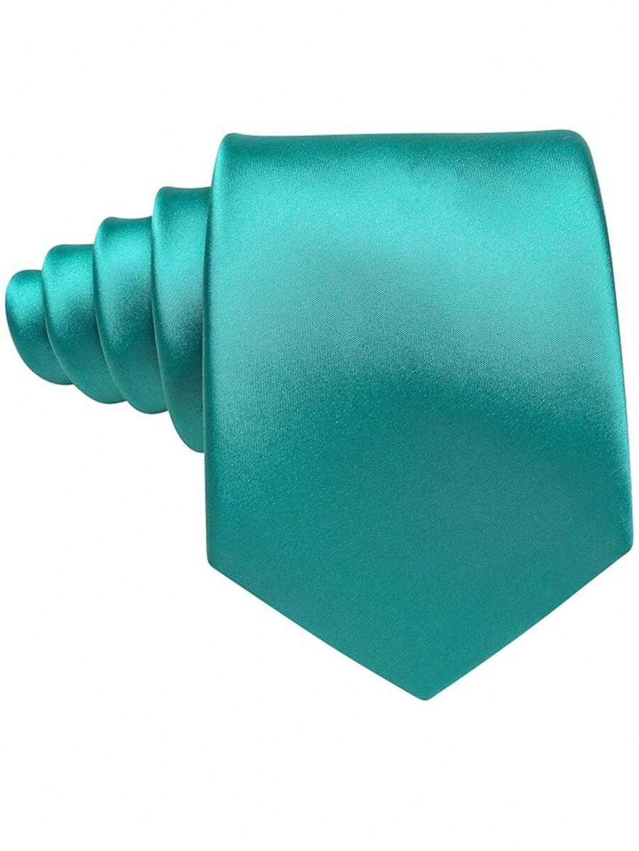 Tie - Men's Plain Colour 8 cm Business-Neckties-Chaps London-Turquoise-Chaps London
