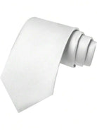 Tie - Men's Plain Colour 8 cm Business-Neckties-Chaps London-White-Chaps London