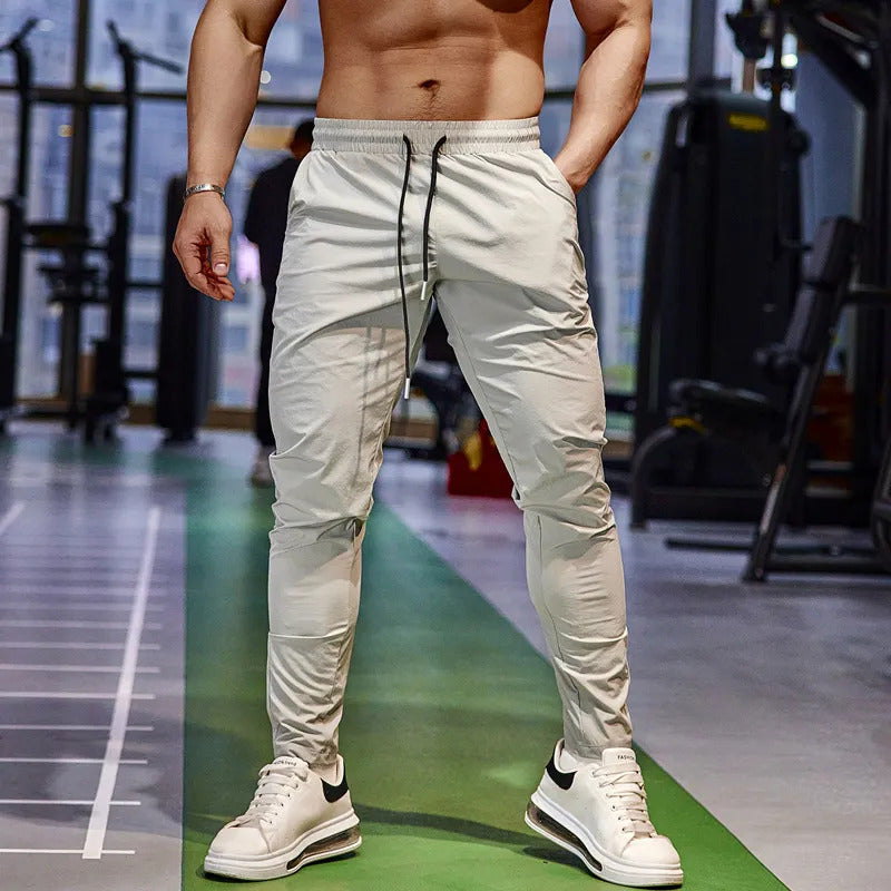 Track Pants - Men's Elastic Waist Gym Workout Pants-Fashion Men Sweatpants All-year-Chaps London-Light Gray-S-Chaps London