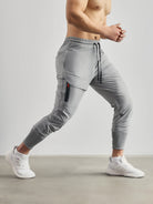 Track Pants - Men's Elastic Waist Stretchy Activewear Joggers-Broeken-Chaps London-Gray-S-Chaps London