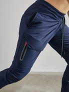 Track Pants - Men's Elastic Waist Stretchy Activewear Joggers-Broeken-Chaps London-Navy Blue-S-Chaps London