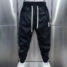 Track Pants - Men's Lightweight Drawstring Baggy Joggers-Men's Jogging Pants-Chaps London-Black-S-Chaps London