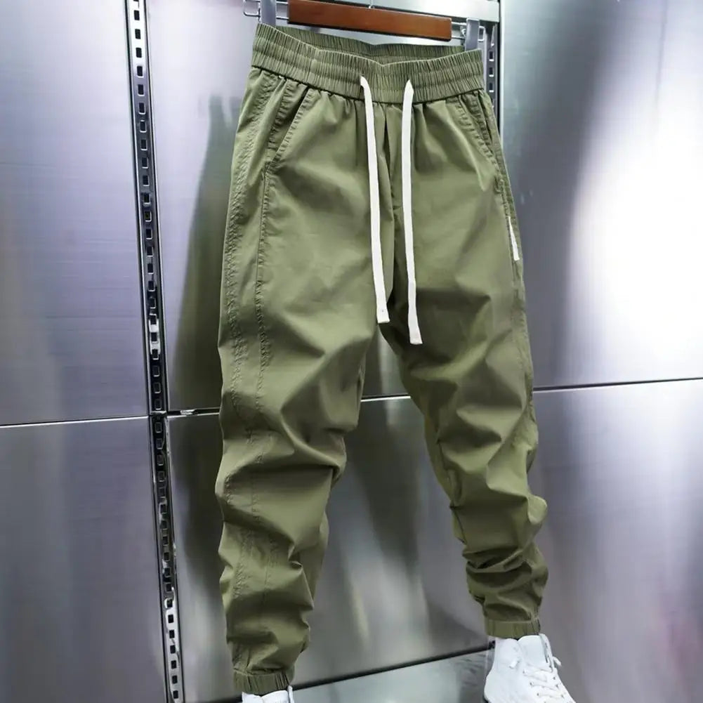 Track Pants - Men's Lightweight Drawstring Baggy Joggers-Men's Jogging Pants-Chaps London-Green-S-Chaps London