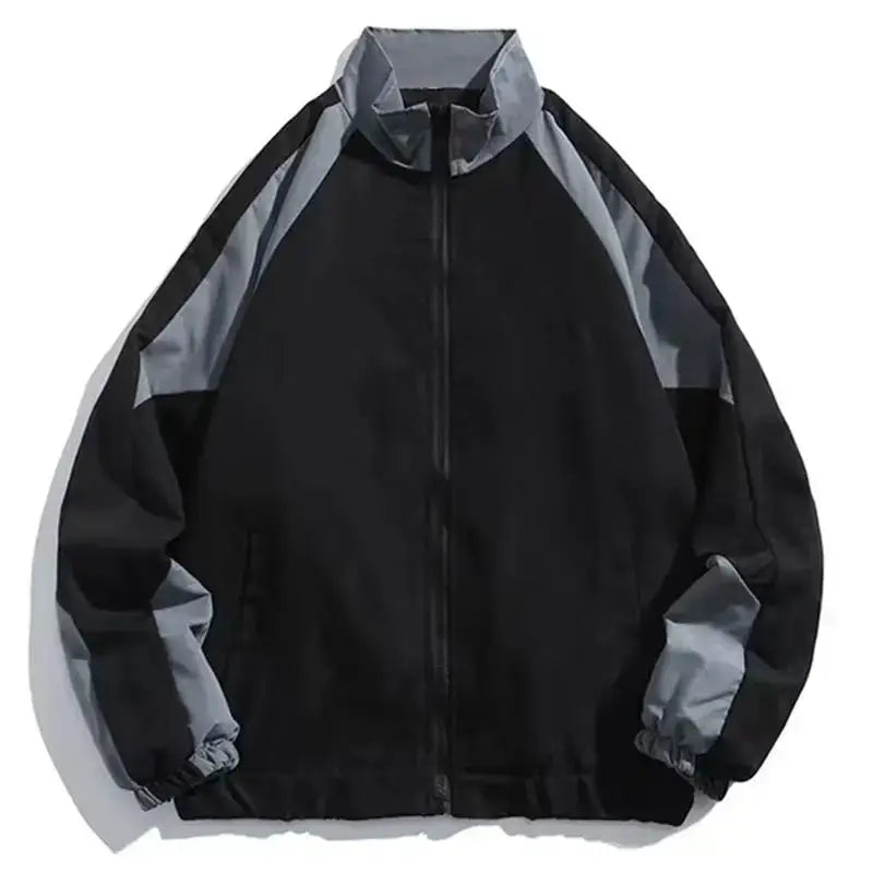 Tracksuit Jacket - Men's Oversized Zip Up Windbreaker-Men's Windbreaker Jacket-Chaps London-Gray-S-Chaps London