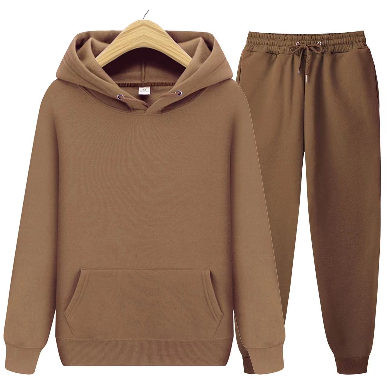 Tracksuit - Men's Hoodie and Jogger Set-Outfit Sets-Chaps London-Brown-S-Chaps London