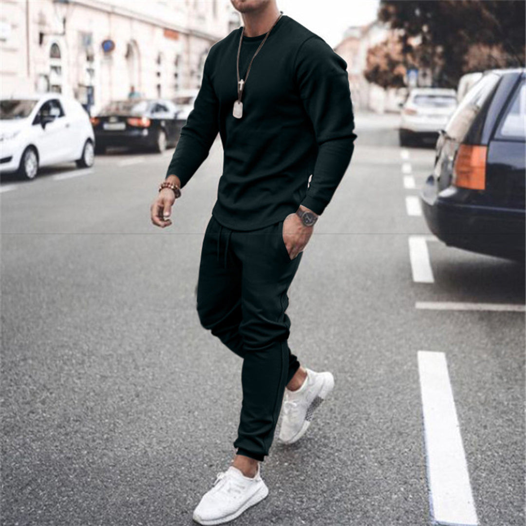 Tracksuit - Men's Sweatshirt and Jogger Set-Outfit Sets-Chaps London-Black-S-Chaps London