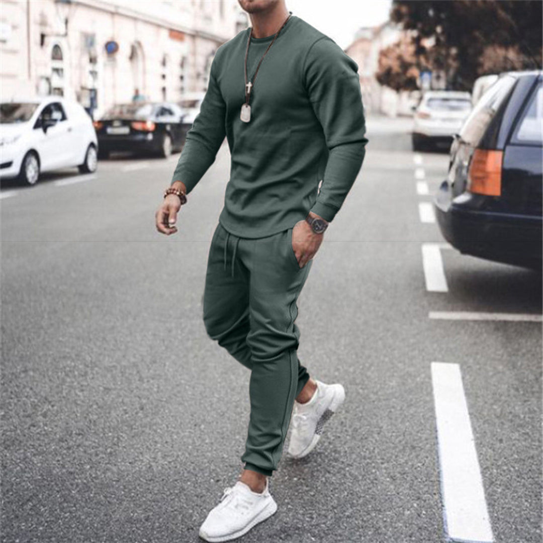 Tracksuit - Men's Sweatshirt and Jogger Set-Outfit Sets-Chaps London-Green-S-Chaps London