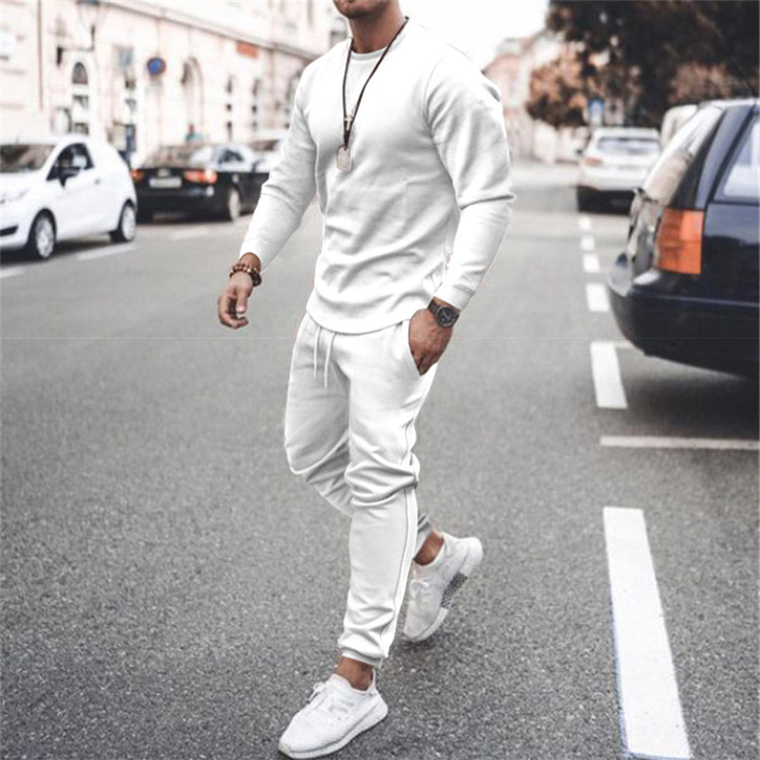 Tracksuit - Men's Sweatshirt and Jogger Set-Outfit Sets-Chaps London-White-S-Chaps London