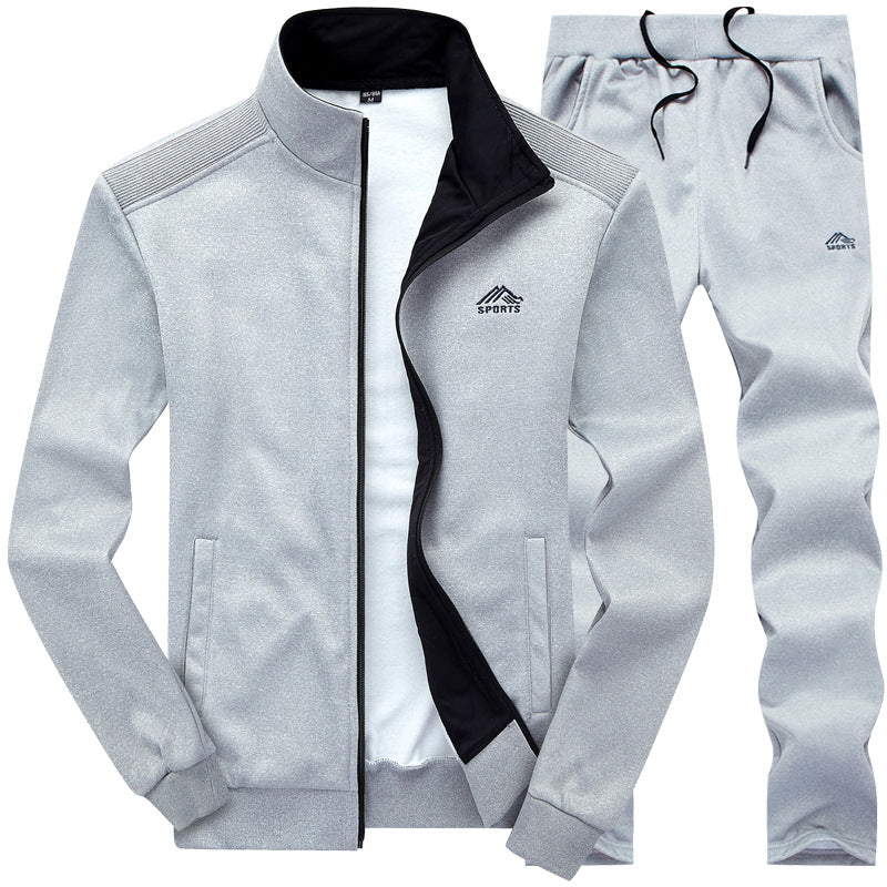 Tracksuit | Slim Fit | Zip-Up | Men's Tracksuit | Men's Sportswear Sets-Tracksuit-Chaps London-Gray-L-Chaps London