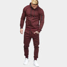 Tracksuit | Zip Up | Two-Piece | Jogging Set | Men's Co-Ord Set-Melvin Joggingspak-Chaps London-Bordeaux-S-Chaps London