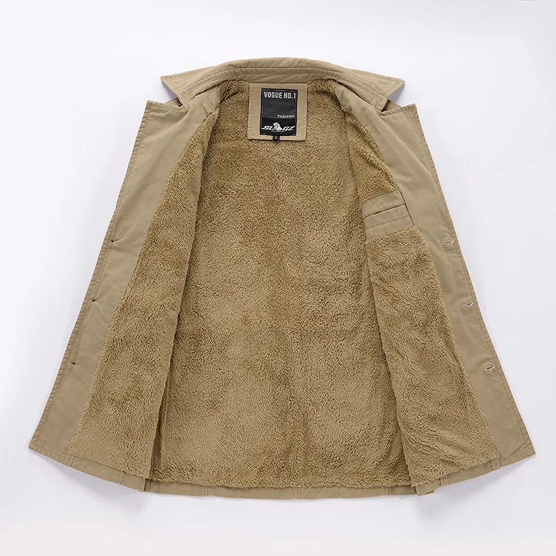 Trench Coat - Men's Fleece Lined Single Breasted Winter Trench Coat-Trench Coats-Chaps London-Chaps London