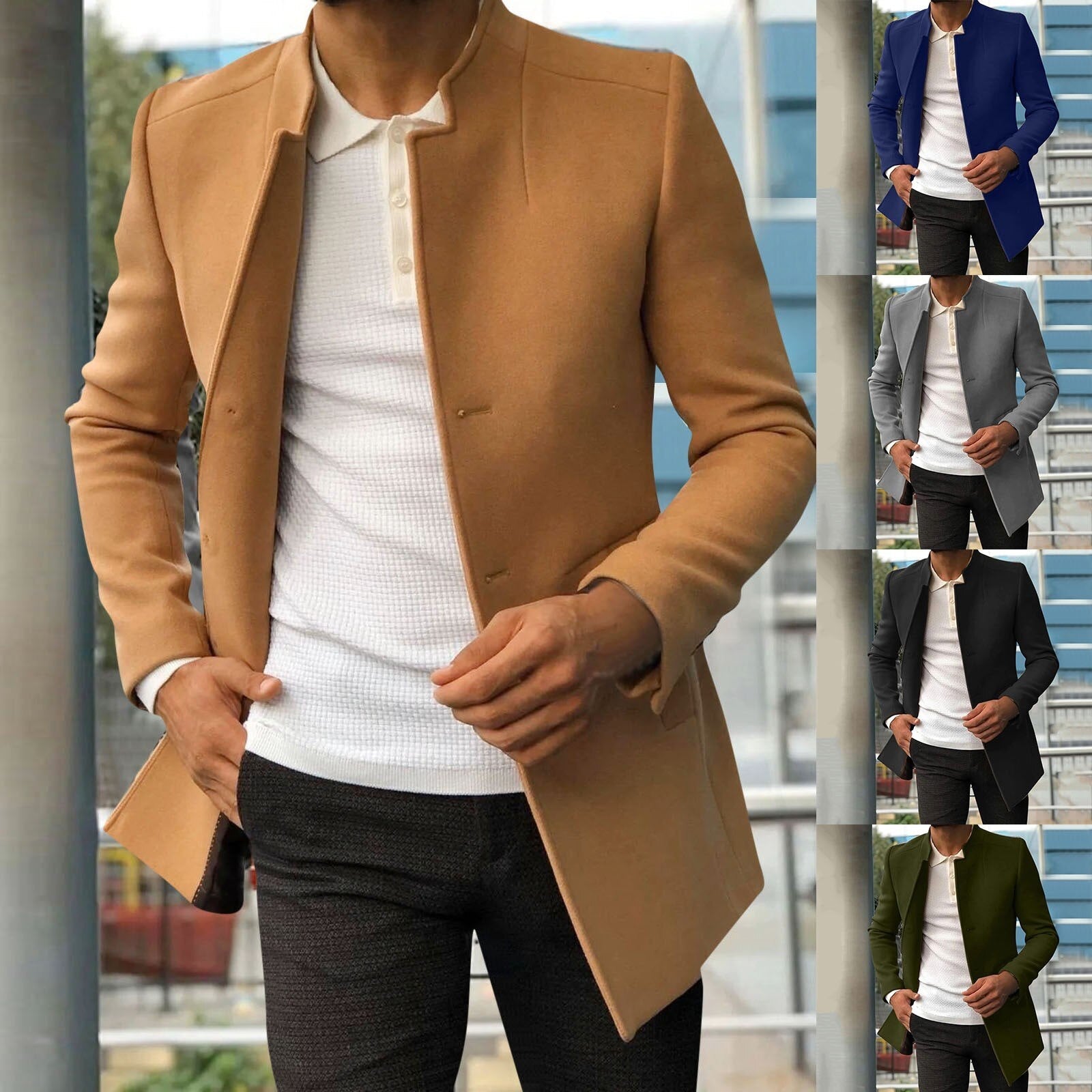 Trench Coat - Men's Short Single Breasted Jacket-Trench Coats-Chaps London-Chaps London