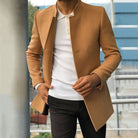 Trench Jacket - Men's Elegant Single Breasted Short Trench Coat-Chaps London-Brown-S-Chaps London