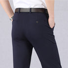 Trousers - Men's Slim Fit Stretch Smart Casual-Trousers-Chaps London-Blue-29-Chaps London