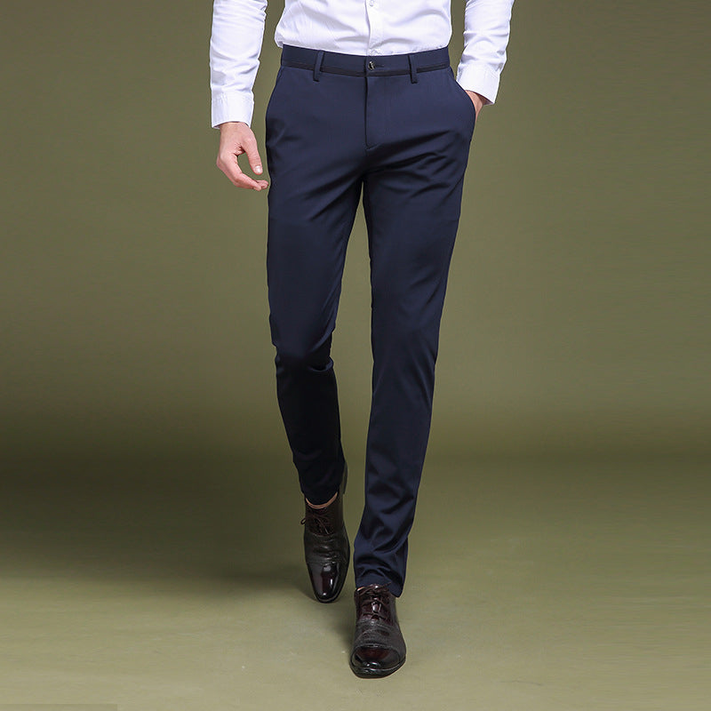 Trousers - Men's Slim Fit Stretch Smart Casual-Trousers-Chaps London-Chaps London