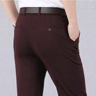 Trousers - Men's Slim Fit Stretch Smart Casual-Trousers-Chaps London-Red-29-Chaps London