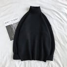 Turtleneck Jumper - Men's Roll Neck Oversized Knitted Sweater-Men’s Turtleneck Sweater-Chaps London-Black-M-Chaps London