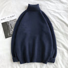 Turtleneck Jumper - Men's Roll Neck Oversized Knitted Sweater-Men’s Turtleneck Sweater-Chaps London-Blue-M-Chaps London