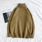 Turtleneck Jumper - Men's Roll Neck Oversized Knitted Sweater-Men’s Turtleneck Sweater-Chaps London-Dark Beige-M-Chaps London