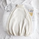 Turtleneck Jumper - Men's Roll Neck Oversized Knitted Sweater-Men’s Turtleneck Sweater-Chaps London-White-M-Chaps London