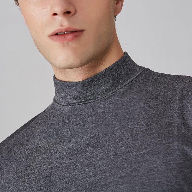 Turtleneck T-Shirt - Short Sleeve - Plain - High Neck Tee Shirts - Men's Clothing-T-shirts-Chaps London-Chaps London