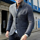Tweed Jacket - Single Breasted - Pockets - Blazer Jacket - Men's Jacket-Fashion Men Cardigan Shawl Fall-Chaps London-Chaps London