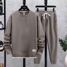 Two-Piece Set - Men's Co Ord Loose Fit Leisure Jogger Sweatshirt Set-Fashion Men Tracksuit All-year-Chaps London-Gray-M-Chaps London