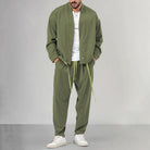 Two-Piece Set - Men's Overshirt and Sweatpants Co-Ord Set-2 piece set-Chaps London-Green-M-Chaps London