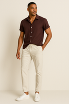 Two-Piece Set | Short Sleeve | Button-Up | Pants and Shirt Set | Men's Clothing-Sets-Chaps London-Chaps London