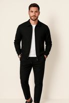 Two-Piece Set - Zip-Up - Co-Ord - Tracksuit - Men's Clothing-Chaps London-Black-S-Chaps London