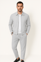 Two-Piece Set - Zip-Up - Co-Ord - Tracksuit - Men's Clothing-Chaps London-Gray-S-Chaps London