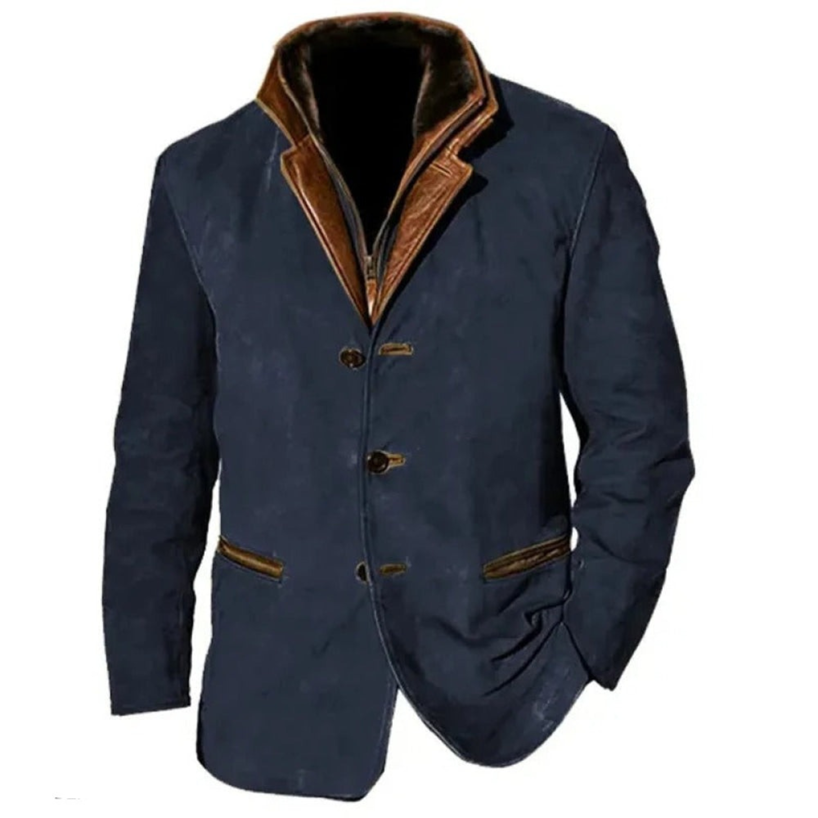 Vintage Jacket | Button-Up | Zip-Up | Men's Jacket-Jacket for Men-Chaps London-Blue-S-Chaps London