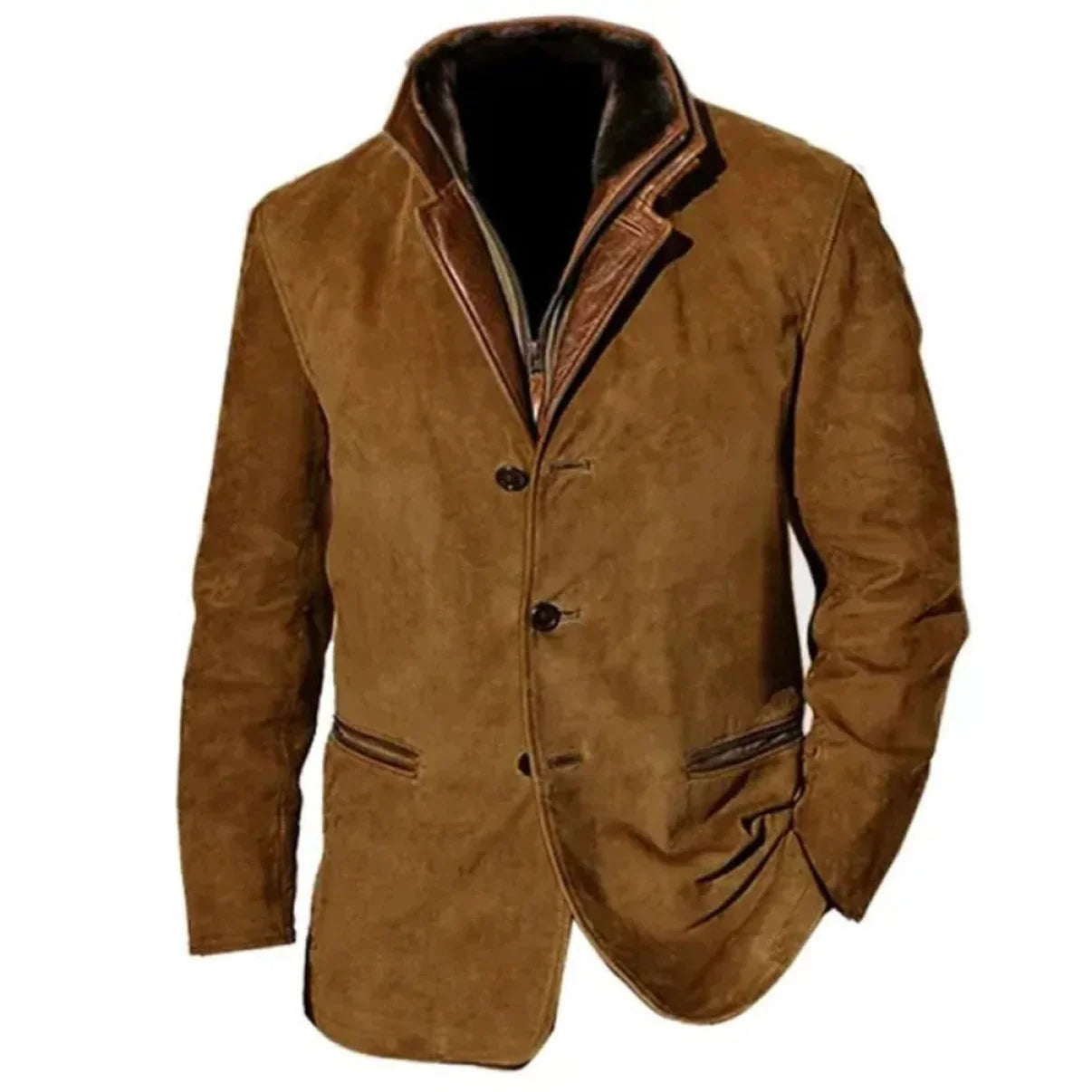 Vintage Jacket | Button-Up | Zip-Up | Men's Jacket-Jacket for Men-Chaps London-Coffee-S-Chaps London