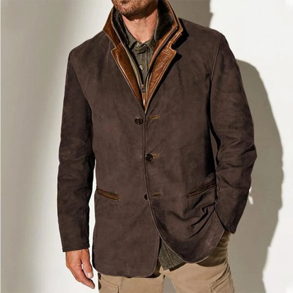 Vintage Jacket - Retro - Casual - Suede Jacket - Men's Jacket -Men Jackets-Chaps London-Dark Brown-S-Chaps London