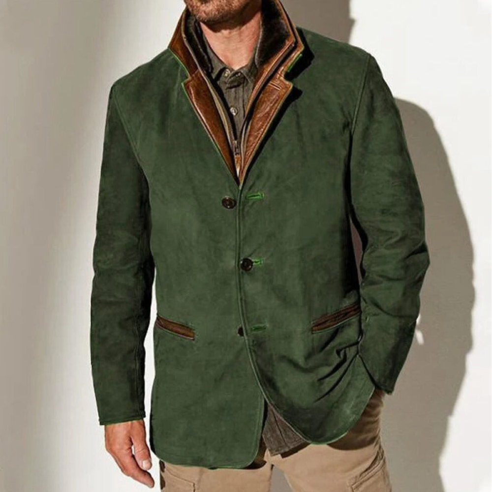 Vintage Jacket - Retro - Casual - Suede Jacket - Men's Jacket -Men Jackets-Chaps London-Green-S-Chaps London