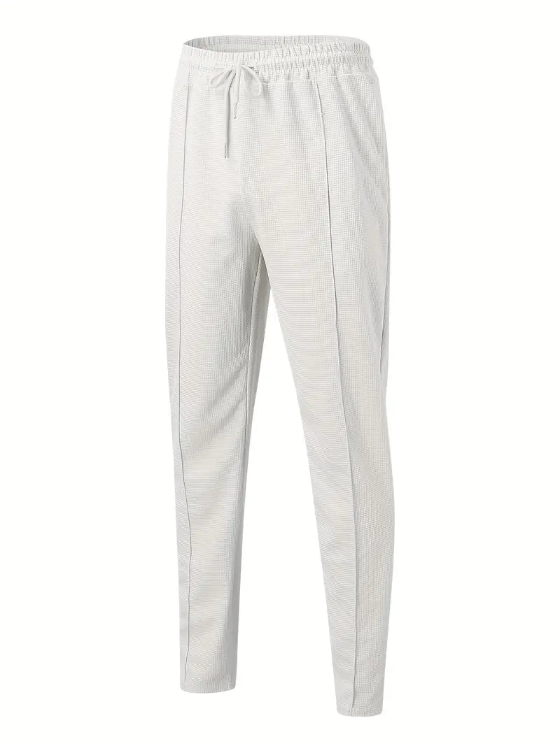 Waffle Joggers - Men's Slim Fit Drawstring Trousers-Joggers-Chaps London-Chaps London