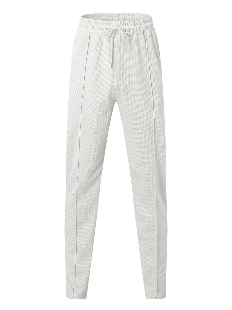 Waffle Joggers - Men's Slim Fit Drawstring Trousers-Joggers-Chaps London-Chaps London