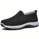 Walking Shoes - Men's Comfortable Thick Sole Slip-On Shoes-Chaps London-Black-38-Chaps London