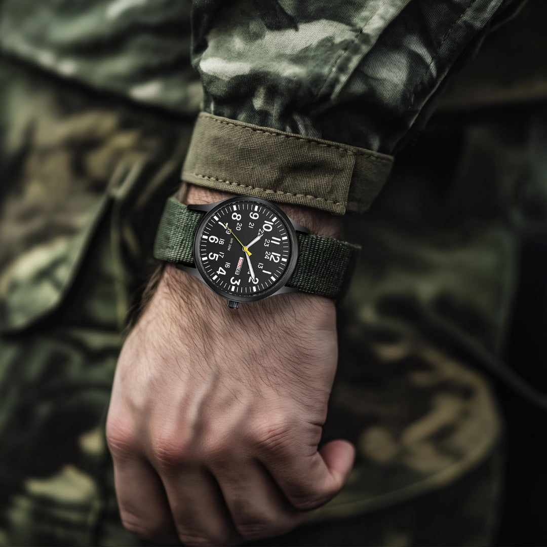 Watch - Men's Military Style Nylon NATO Strap-Watch-Chaps London-Chaps London