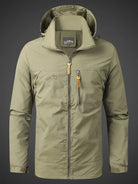 Waterproof Jacket - Hooded Men's Outdoor Windbreaker Jacket-Men's Windbreaker Jacket-Chaps London-Khaki-S-Chaps London