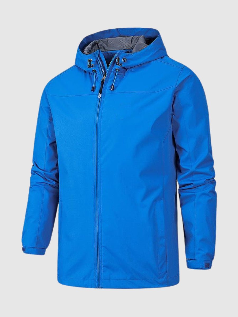 Waterproof Jacket - Men's Hooded Outdoor Windbreaker-Men's Waterproof Windbreaker Jacket-Chaps London-Blue-S-Chaps London