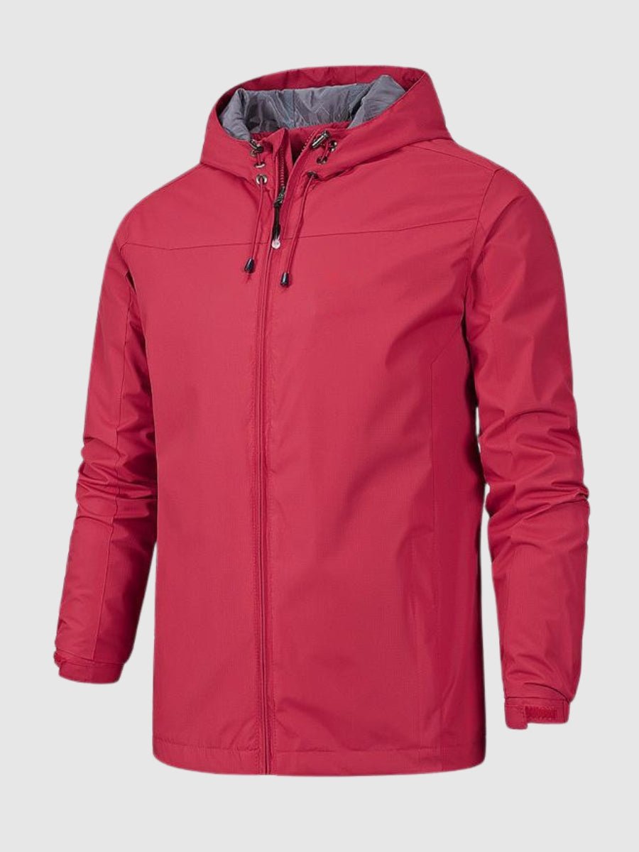 Waterproof Jacket - Men's Hooded Outdoor Windbreaker-Men's Waterproof Windbreaker Jacket-Chaps London-Red-S-Chaps London
