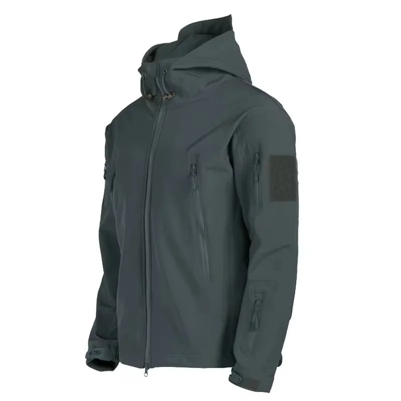 Waterproof Rain Jacket - Hooded Tactical Men's Windbreaker-Men's Windbreaker Jacket-Chaps London-Gray-S-Chaps London