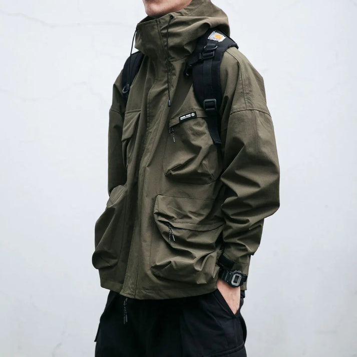 Weatherproof Jacket | Oversized | Hooded | Cargo Jacket | Men's Jacket-Jackets-Chaps London-Army Green-M-Chaps London