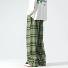 Wide Leg Pants - Plaid - Relaxed Fit - Loose Fit Pants - Men's Pants-Men's long pants-Chaps London-Chaps London