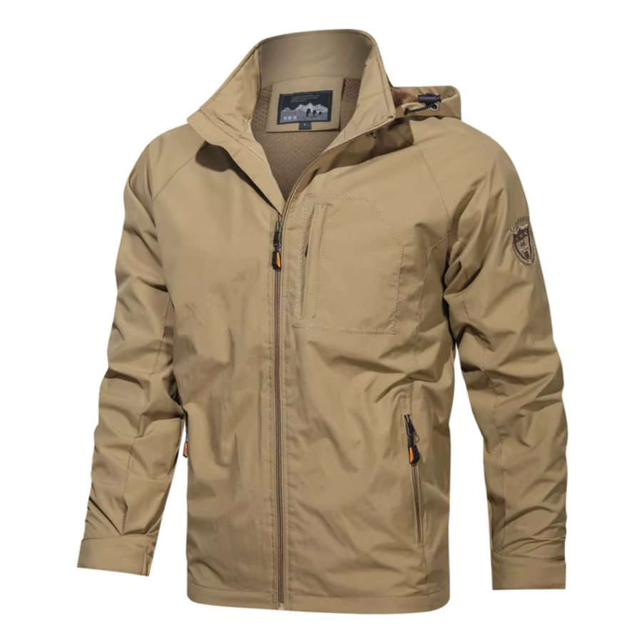 Windbreaker - Hooded Waterproof Men's Outdoor Jacket-Windbreaker Jacket-Chaps London-Khaki-S-Chaps London