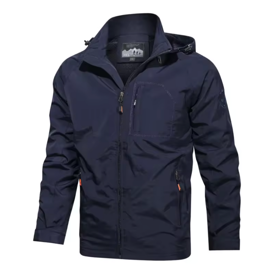 Windbreaker - Hooded Waterproof Men's Outdoor Jacket-Windbreaker Jacket-Chaps London-Navy Blue-S-Chaps London
